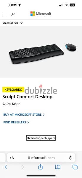 keyboard+mouse combo microsoft sculpt confort open box wireless 2