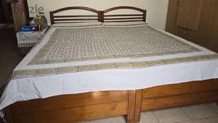 Pure teak wood bed with mattress