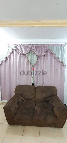 Sofa, table, king cot, cupboard & Curtain 4