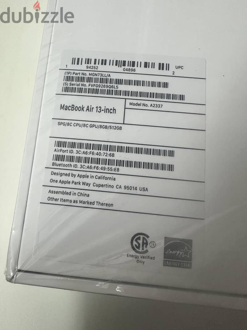 New - Macbook Air M1 512GB 2