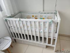 Baby bed with mattres and fence 0