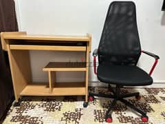 computer & study table with ikea chair