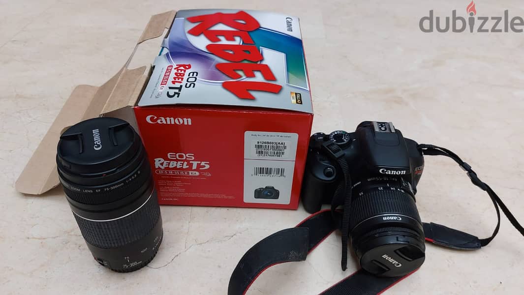 Canon EOS T5 Rebel with canon lens for sale, excellent condition 1