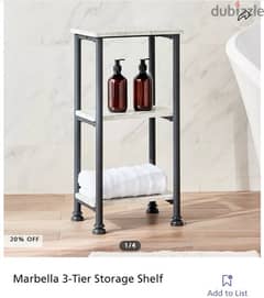 3-Tier Storage Shelf with toilet roll stand 0