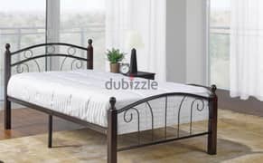 metal 2door wardrobe and single bed with mettress