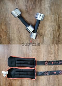 4kg Dumbbell Pair AND 1.5kg Weight Wrist/Ankle Band Pair