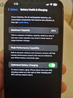 iphone 13 pro max 256 gb ,battery health 86 percent