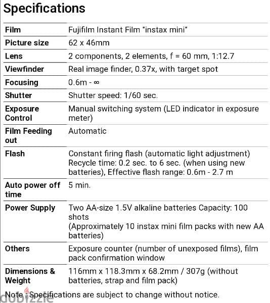 Fujifilm instax 9 mini 8