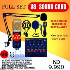V8 Sound Card Full Set High Quality Sound And Echo