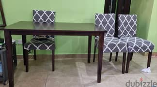 Dining Table with 3 chairs with covers