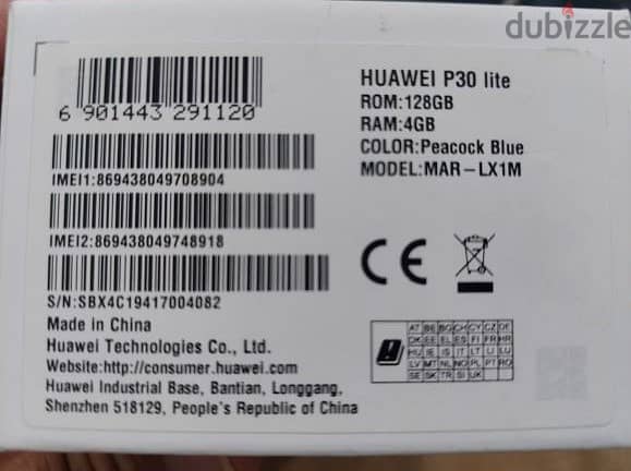 Huawei P30 Lite, 4GB-Ram, 128GB-Memory, Color Peacock Blue for Sale 2