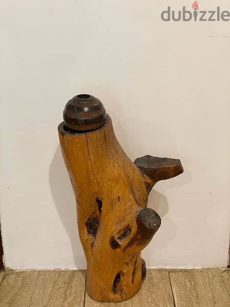 original wood log and wooden candle stand 1