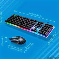 Gaming Keyboard And Mouse Set Rainbow LED Wired USB Keyboard And Mouse 0