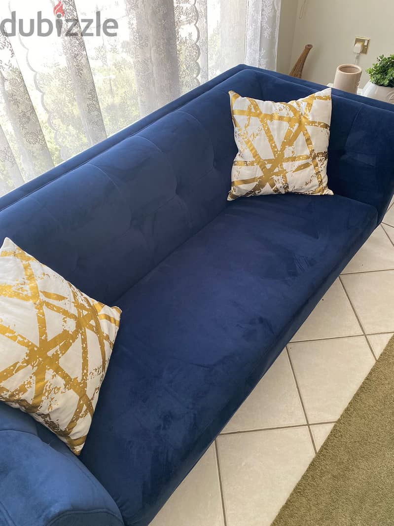 Stylish Dark Blue Sofa 3 + 2,5 Seater Newly purchased last December 1