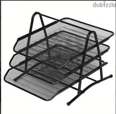 3-Layers Plastic Document Tray and Three Layers Metal A4 File Rack
