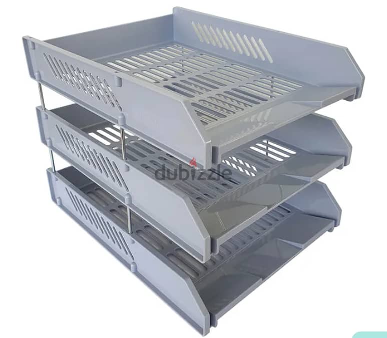 3-Layers Plastic Document Tray and Three Layers Metal A4 File Rack 1