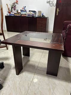 Wooden Extendible Dining Table and glass top table 0