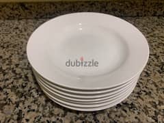 7pcs white glass plates