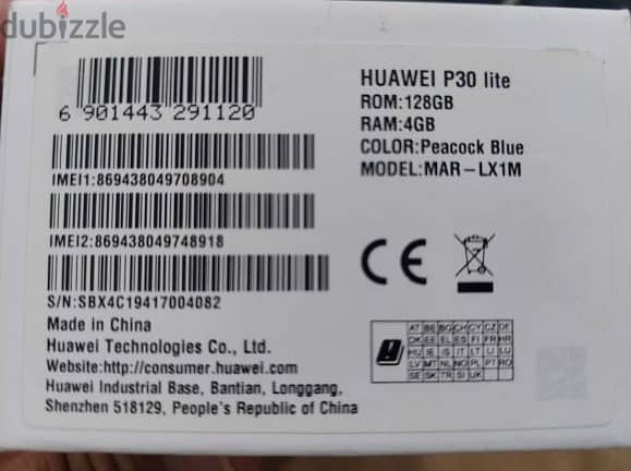 Huawei P30 Lite, 4GB Ram, 128GB memory, Color-Peacock Blue for Sale 0
