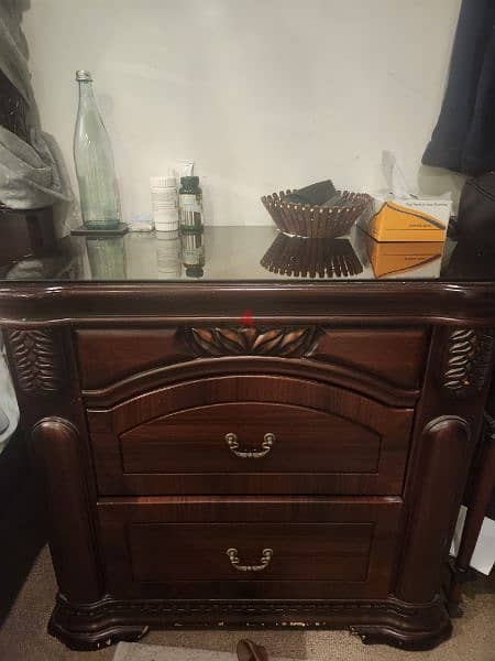 6 door cupboard, two night stands, dressing table, chest of drawers 4