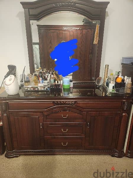 6 door cupboard, two night stands, dressing table, chest of drawers 8