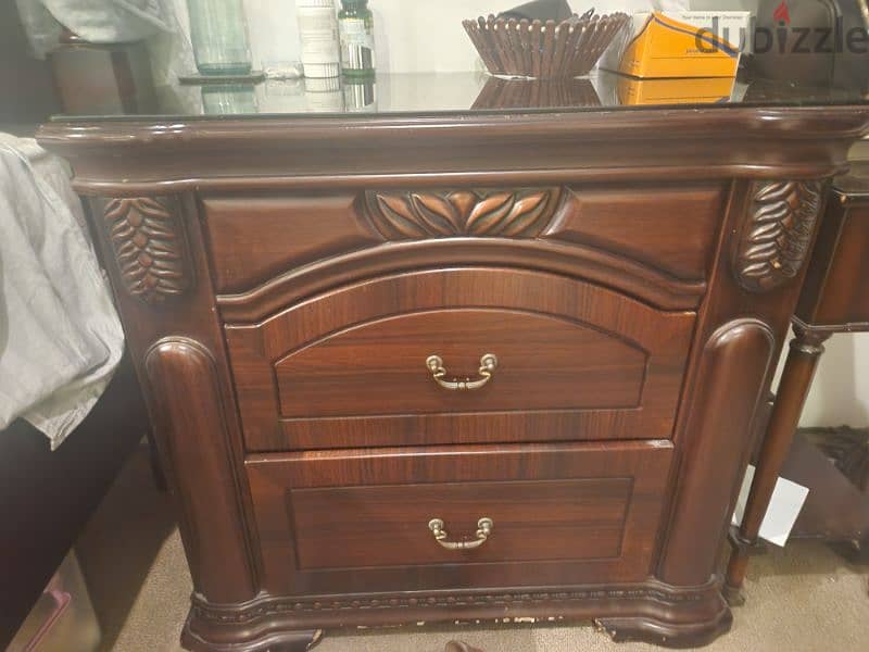 6 door cupboard, two night stands, dressing table, chest of drawers 9
