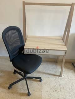 STUDY TABLE with EXECUTIVE CHAIR (WITH casters) at reasonable price