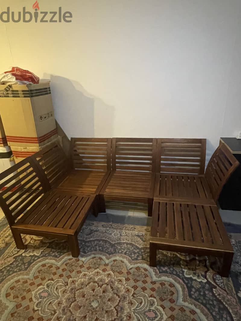 Wooden sofa with cushion Ikea product 2