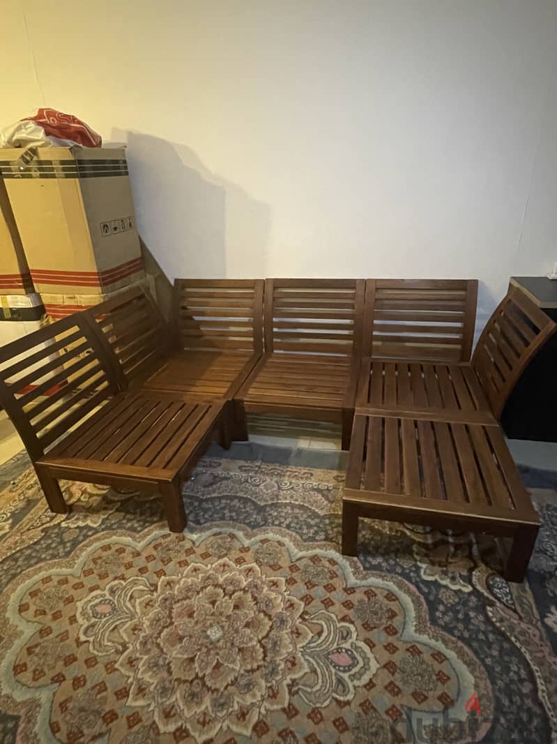 Wooden sofa with cushion Ikea product 3