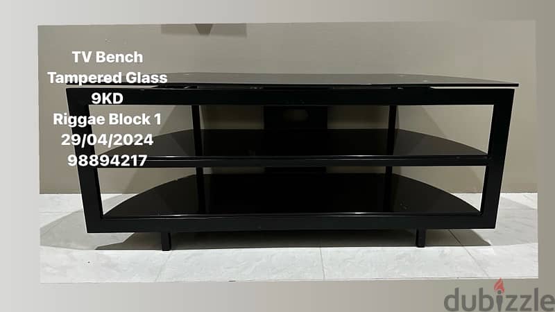 TV Stand, Tampered Glass 0