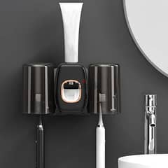 Wall Mounted Automatic Toothpaste Dispenser & Toothbrush Holder