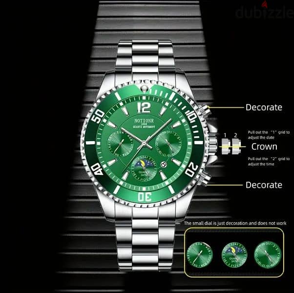 NOTIONR Men's Watch, Stainless Steel Watches, Fashion Calendar Watch 4