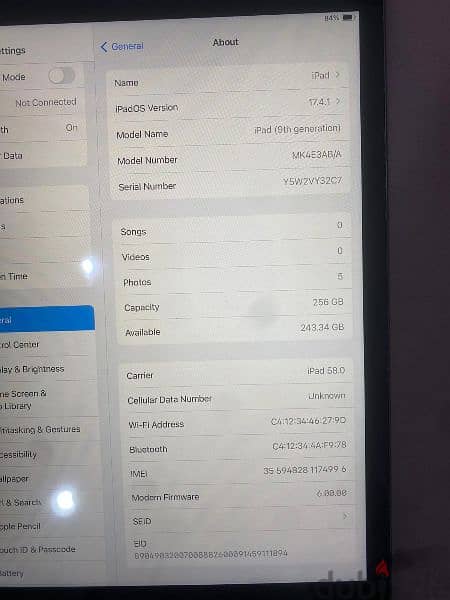 ipad9 simcard 256 giga original touch replacement working good 3