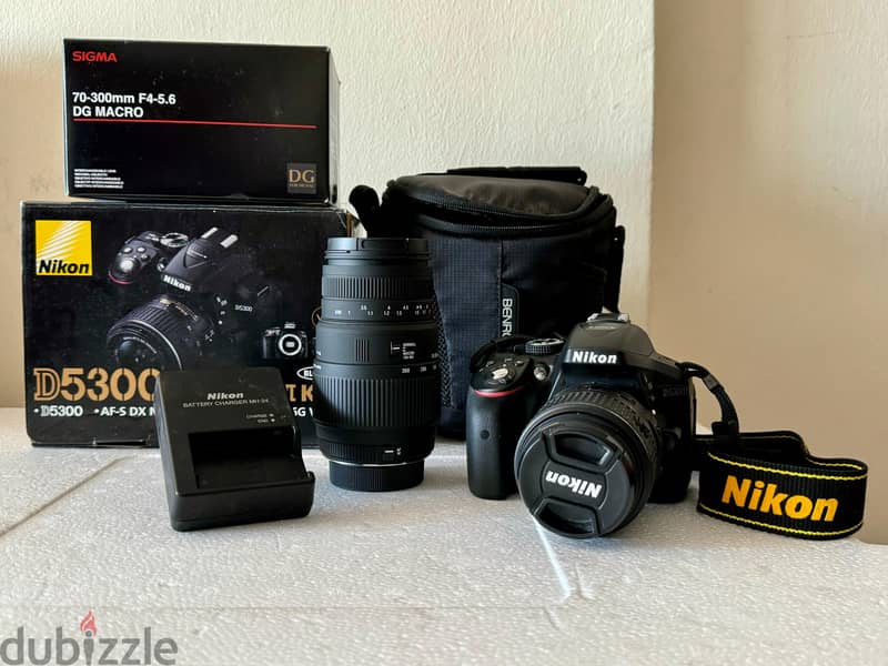 Nikon D5300 18-55 VR with additional 70-300mm F5-5.6 DG Macro 2