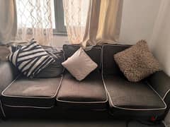 6 seater sofa set and Curtains For Sale 0
