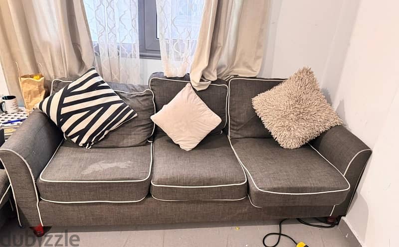 6 seater sofa set and Curtains For Sale 1
