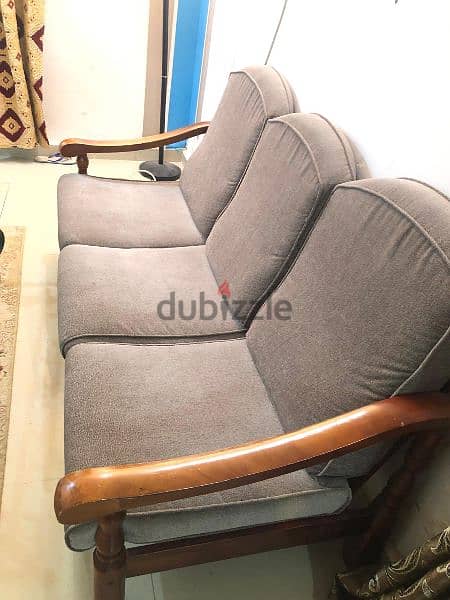 5 seater grey wooden sofa(3+1+1) 1