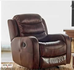 Single seater recliner Chaplin leather sofa KD :100 contact :66825657 0