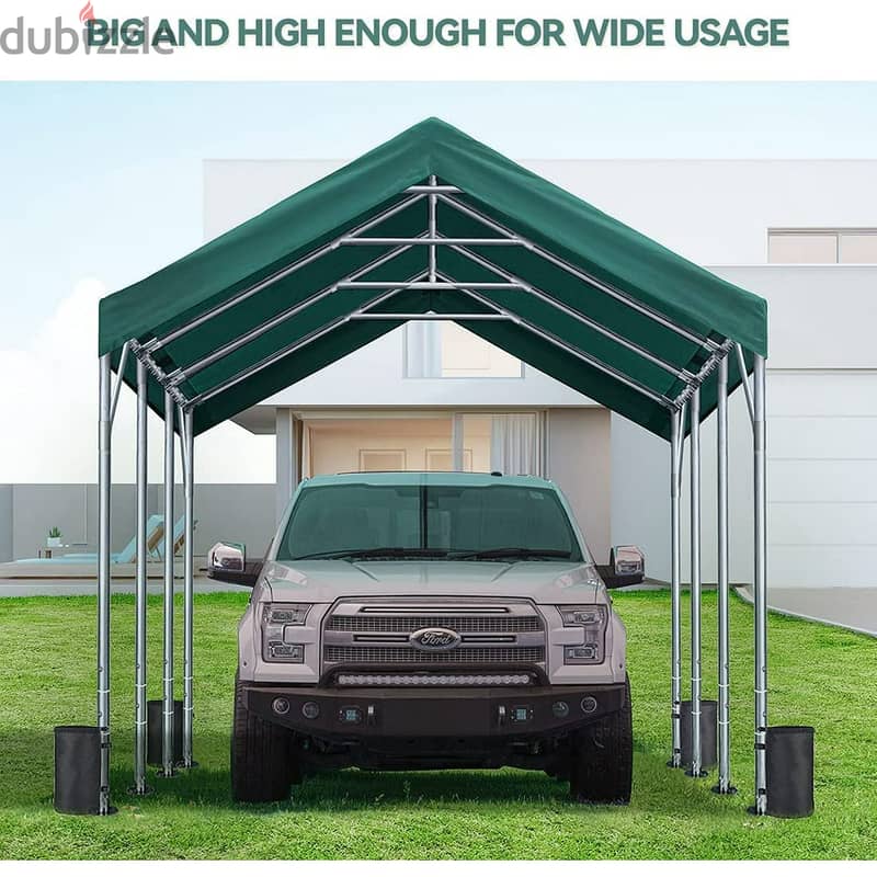 ADVANCE OUTDOOR Upgraded 10'x20' Steel Carport with Adjustable Height 7