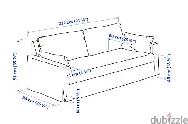 IKEA Brand New Un-assembled 3-Seat Sofa HYLTARP 2