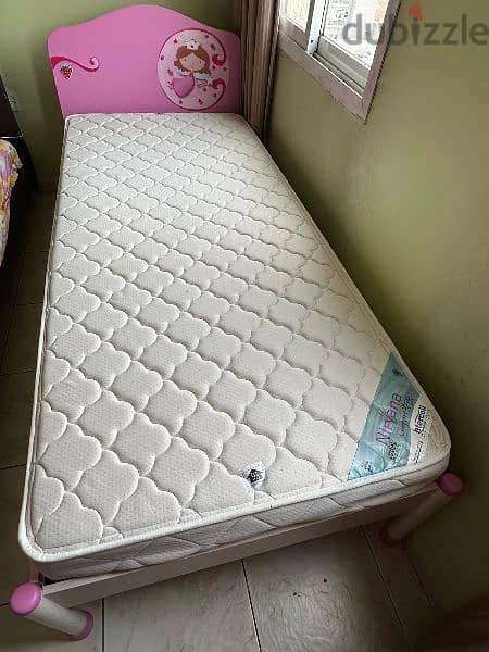 Single Bed + Matress with Detachable head stand. 2