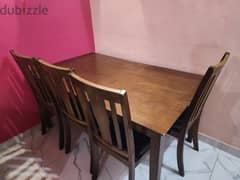 wooden Dining Table  with 5 chairs for  urgent sale