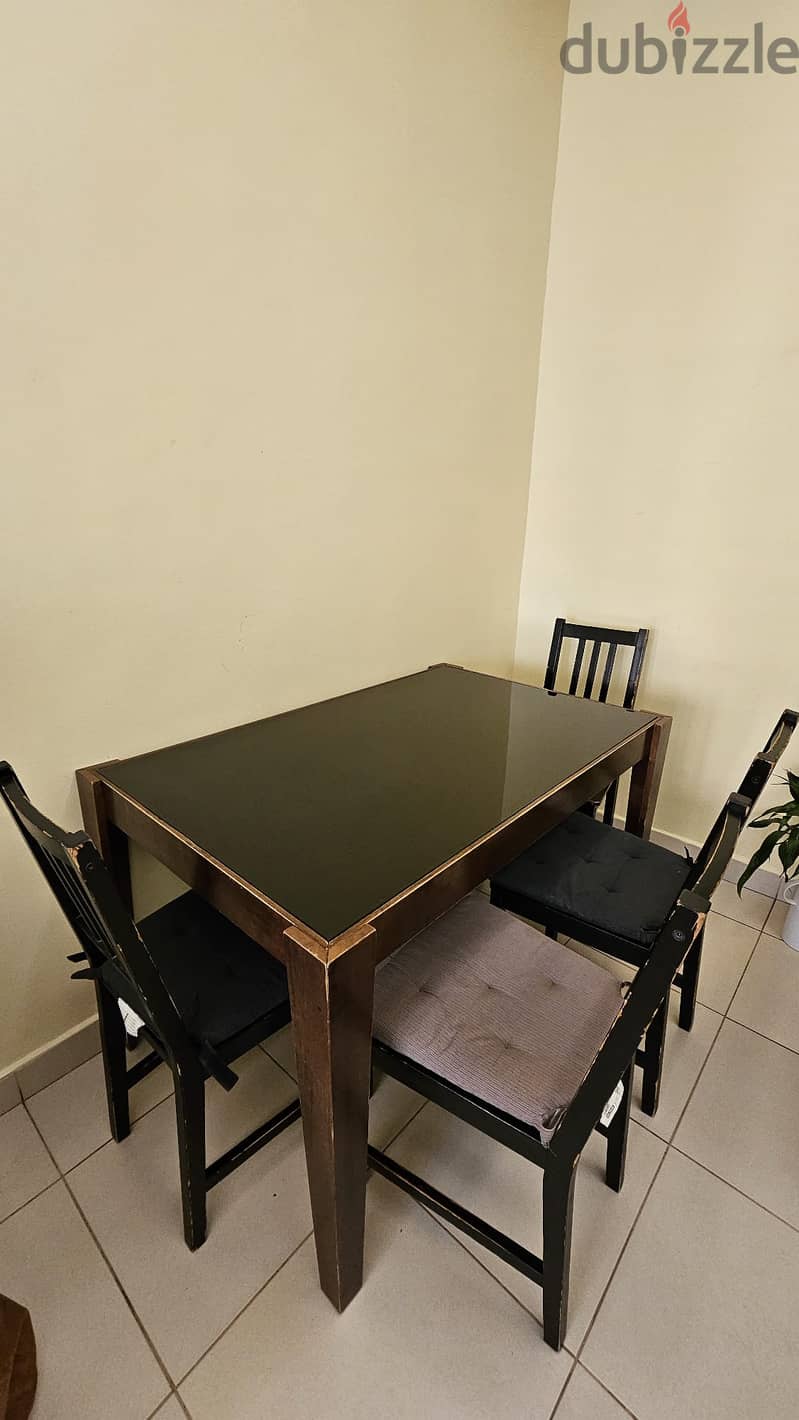 Wardrobe and Dining table with chairs For Sale 1