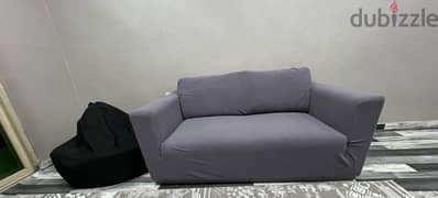 Two seater sofa with Bean Bag