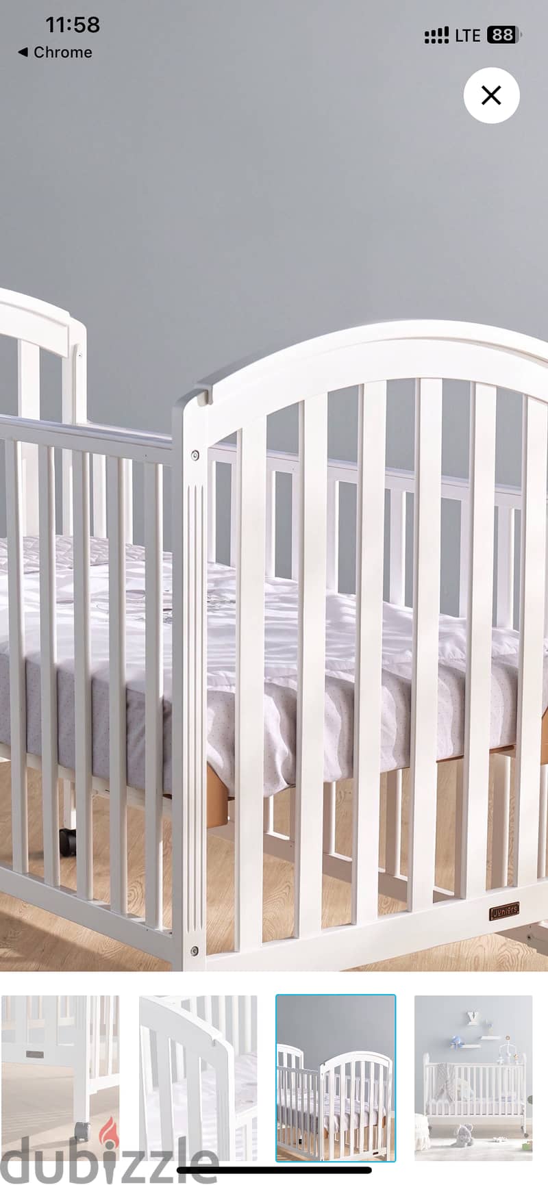 Junior capri wooden crib with three adjustable height 1