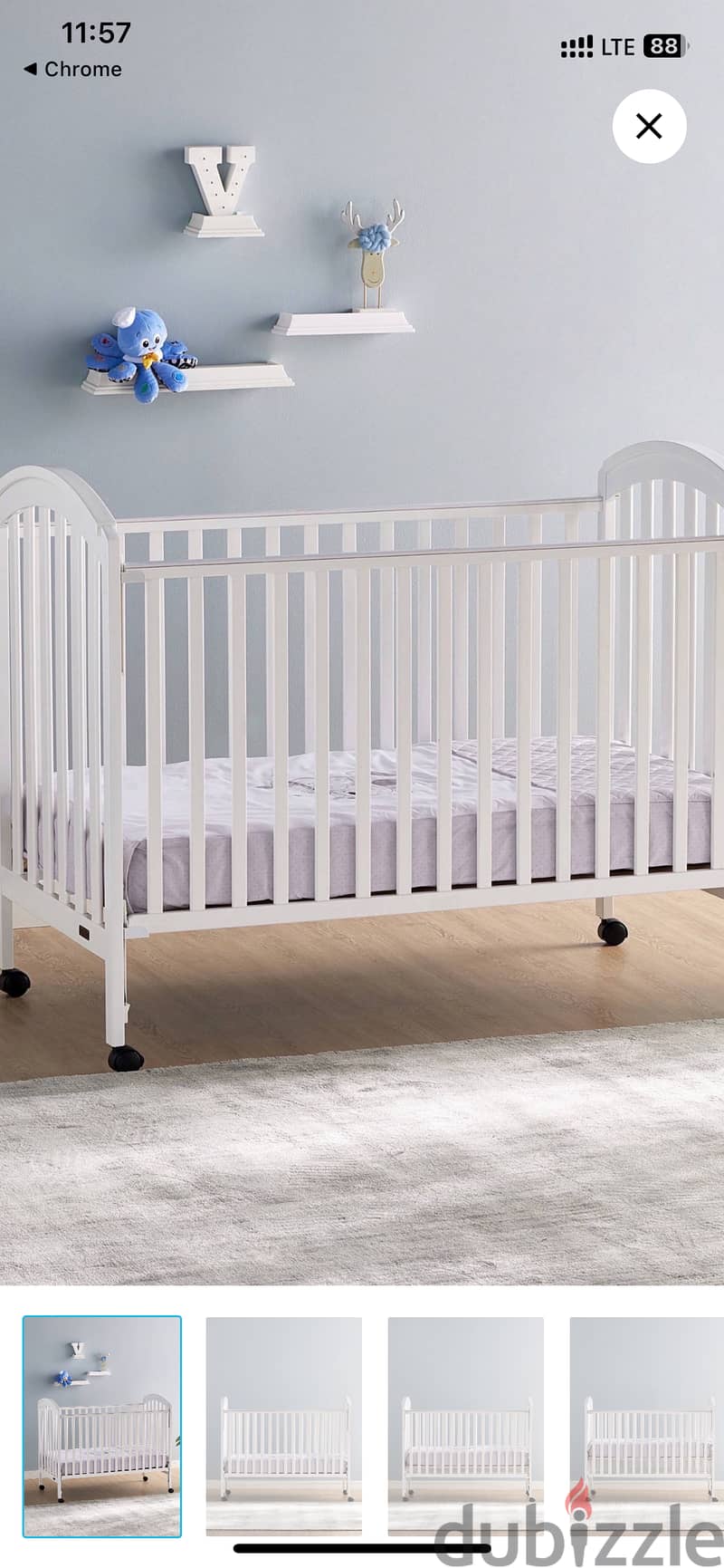 Junior capri wooden crib with three adjustable height 6