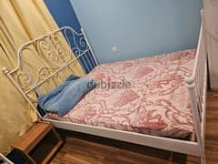 IKEA metal cot. lonset with mattress