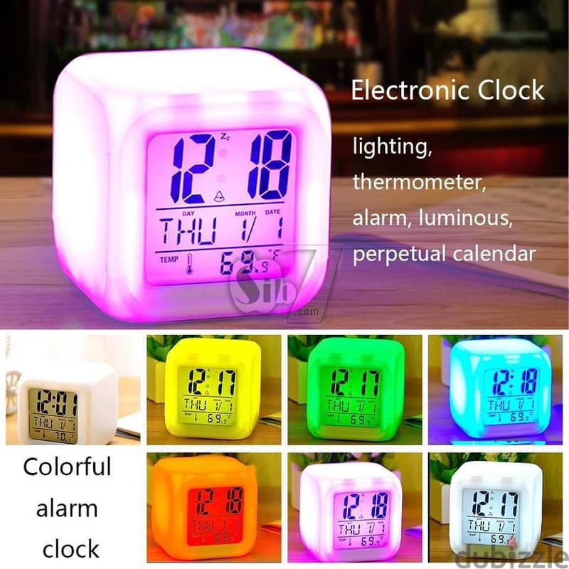 Moodicare Led Changing Digital Glowing Alarm Clock With Calendar 1