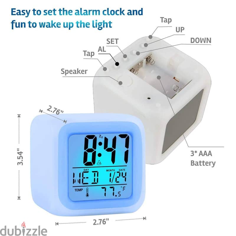 Moodicare Led Changing Digital Glowing Alarm Clock With Calendar 2