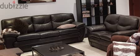 Leather sofa used for first come first serve
